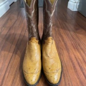 Vintage Sanders Exotic Ostrich Skin Cowboy Boots (Size 10D)